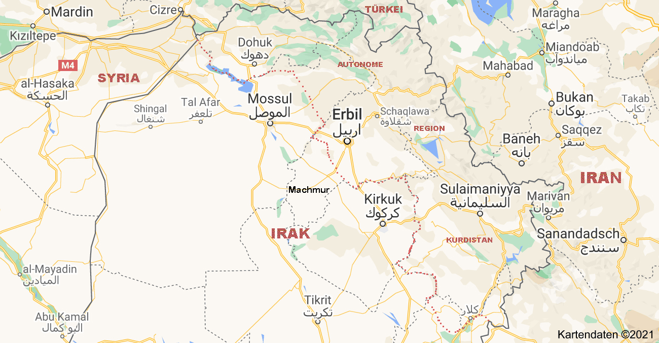 Karte Kurdistan Irak